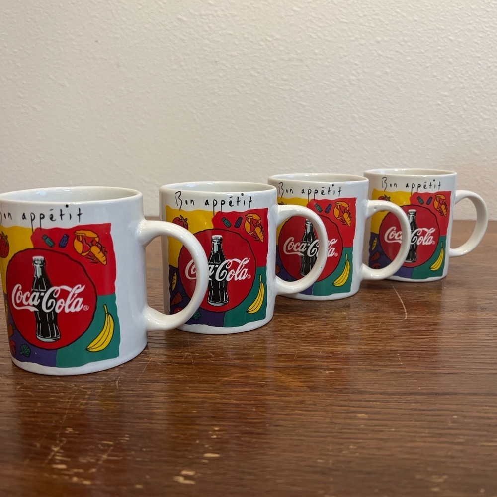 Coca-Cola Bon Appétit Mugs (Set of 4) – Gibson, NEW